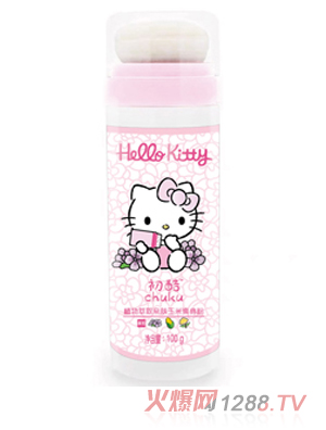 Hello Kitty初酷植物萃取親膚玉米爽身粉